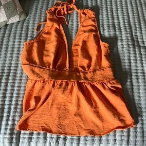 Orange Backless Top